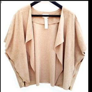 Suede Jacket with Zipper Detail